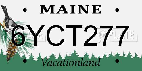 6YCT277 Maine License Plate