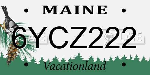 6YCZ222 Maine License Plate
