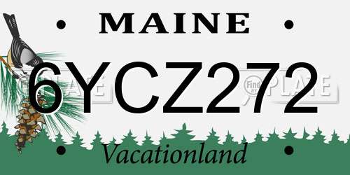 6YCZ272 Maine License Plate