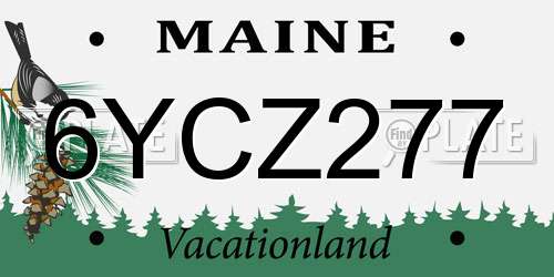 6YCZ277 Maine License Plate