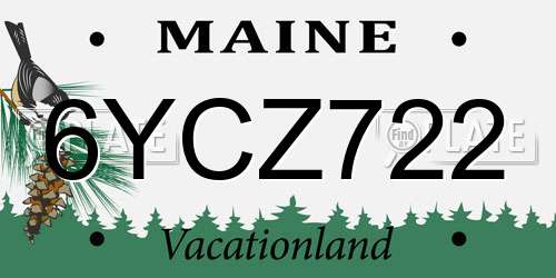 6YCZ722 Maine License Plate