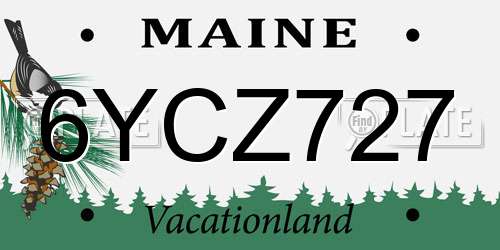 6YCZ727 Maine License Plate