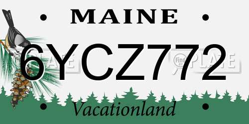 6YCZ772 Maine License Plate