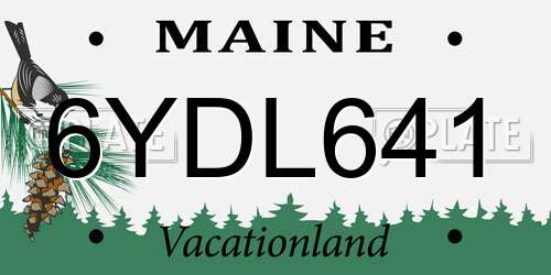 6YDL641 Maine License Plate