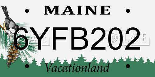 6YFB202 Maine License Plate