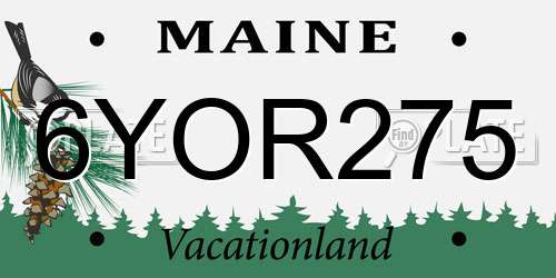 6YOR275 Maine License Plate