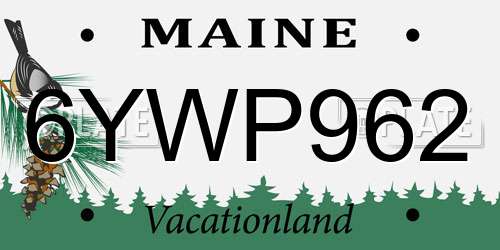 6YWP962 Maine License Plate