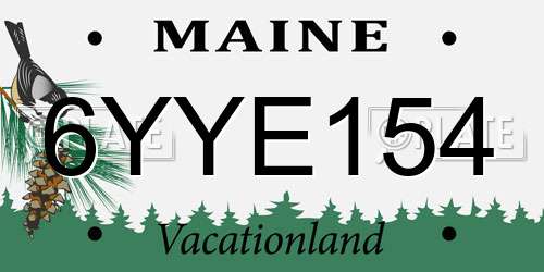 6YYE154 Maine License Plate
