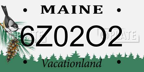 6Z02O2 Maine License Plate