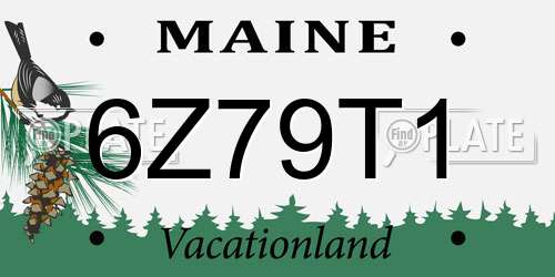 6Z79T1 Maine License Plate