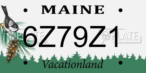 6Z79Z1 Maine License Plate
