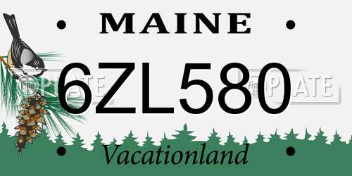 6ZL580 Maine License Plate