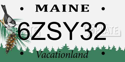 6ZSY32 Maine License Plate