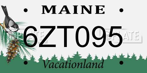 6ZT095 Maine License Plate