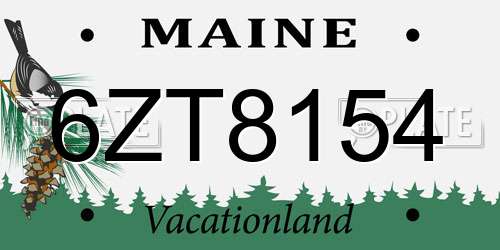 6ZT8154 Maine License Plate
