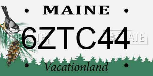 6ZTC44 Maine License Plate