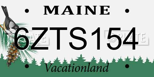 6ZTS154 Maine License Plate