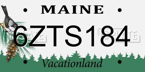 6ZTS184 Maine License Plate