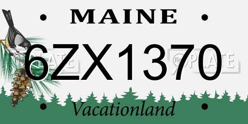6ZX1370 Maine License Plate