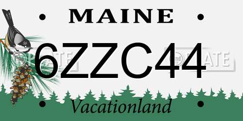 6ZZC44 Maine License Plate