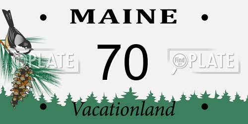 70 Maine License Plate