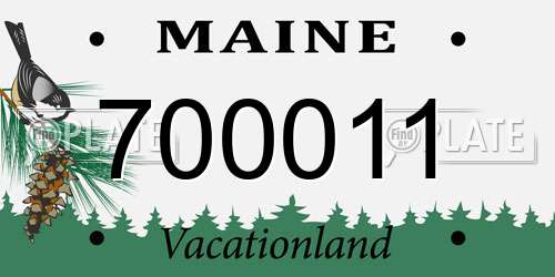 700011 Maine License Plate