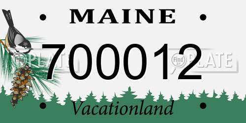700012 Maine License Plate