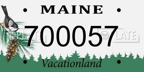 700057 Maine License Plate