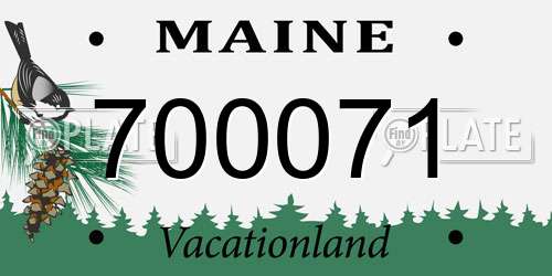 700071 Maine License Plate