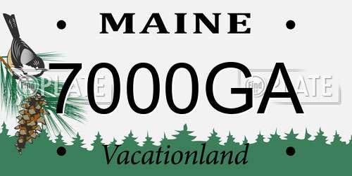 7000GA Maine License Plate