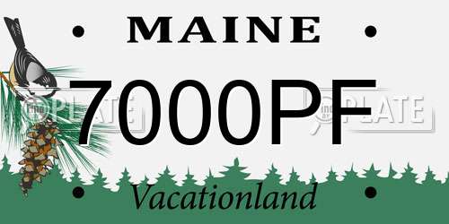 7000PF Maine License Plate