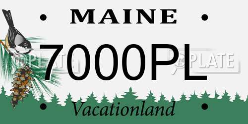 7000PL Maine License Plate