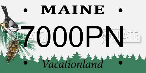 7000PN Maine License Plate