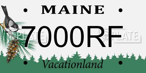 7000RF Maine License Plate
