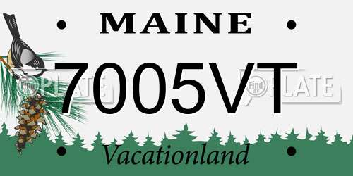 7005VT Maine License Plate