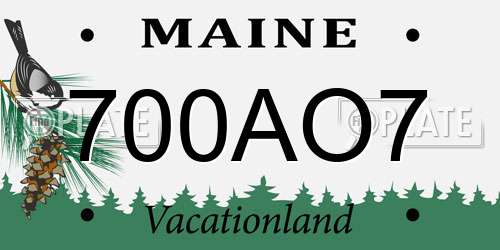 700AO7 Maine License Plate