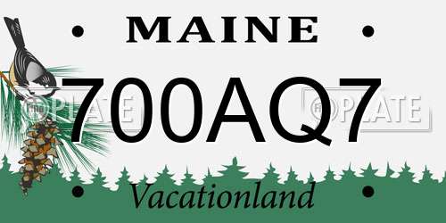 700AQ7 Maine License Plate