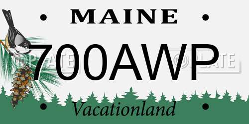 700AWP Maine License Plate