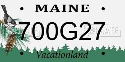 700G27 Maine License Plate