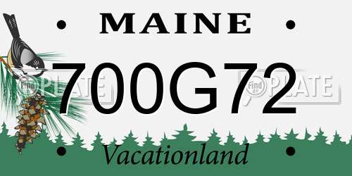 700G72 Maine License Plate