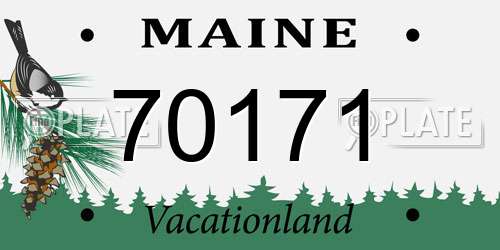 70171 Maine License Plate