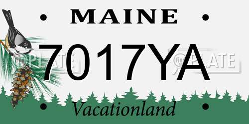 7017YA Maine License Plate