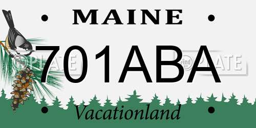 701ABA Maine License Plate