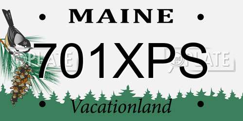 701XPS Maine License Plate
