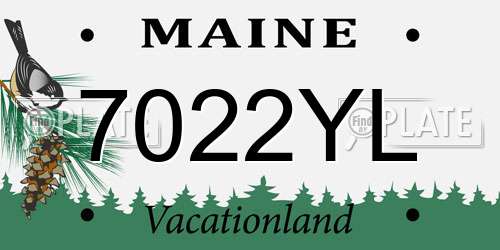 7022YL Maine License Plate
