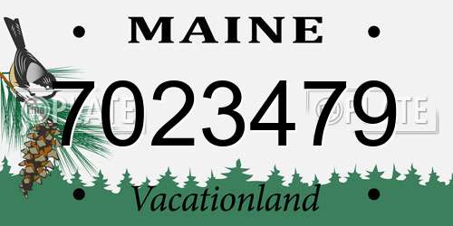7023479 Maine License Plate