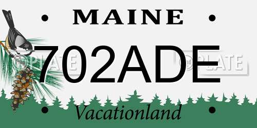702ADE Maine License Plate