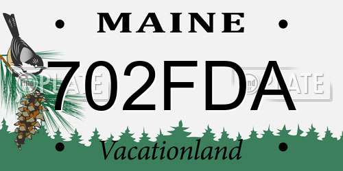 702FDA Maine License Plate