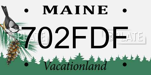 702FDF Maine License Plate