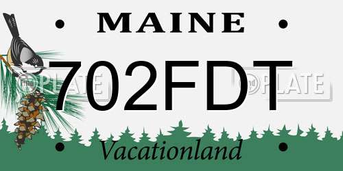 702FDT Maine License Plate